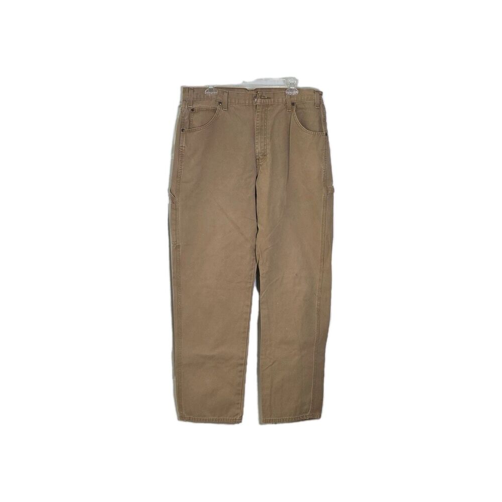 Dickies Men's Brown Canvas Carpenter Work Pants Size waist 36 Durable Utility